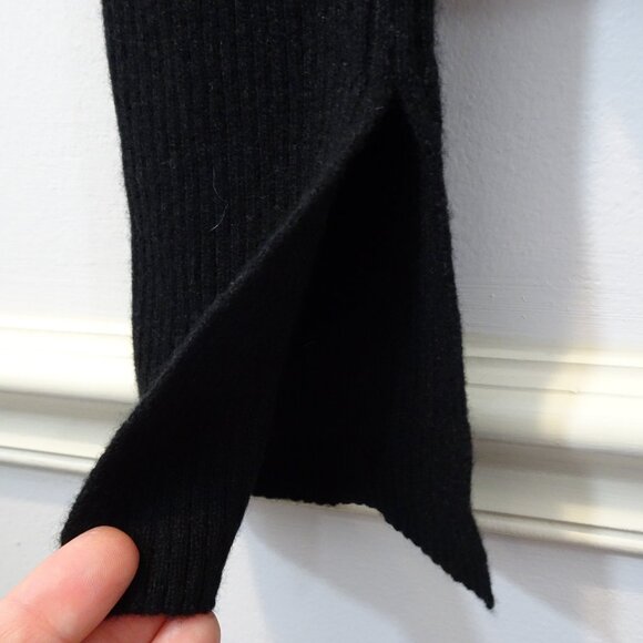 Reformation Cashmere Sweetheart Neck Long Sleeve Sweater Black Size XL Ribbed - Picture 7 of 8